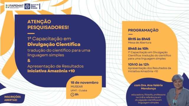 Coordenadora do ECoS/UnB participa de programação na UFMT sobre IA e divulgação científica